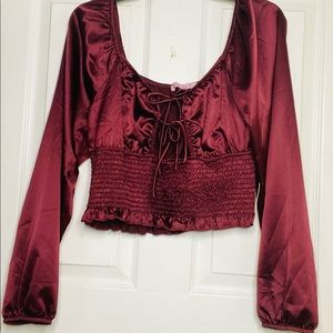 NWT Smocked Crop Blouse